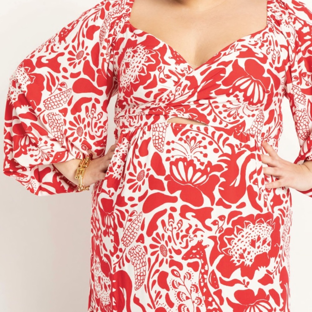 ELOQUII red patterned dress